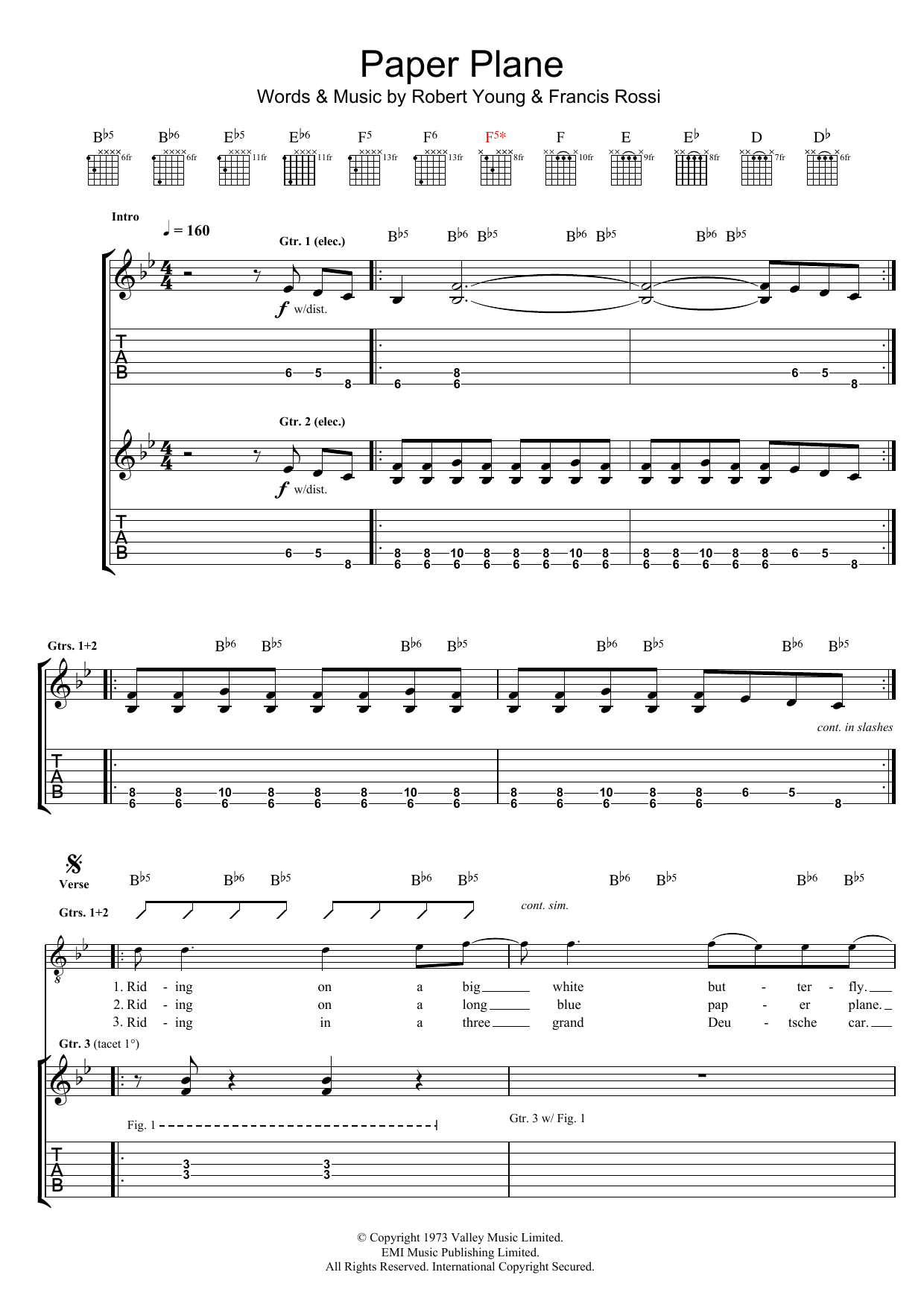 Produktgalerie: Seite 1 von 1 Paper Plane, Status Quo, Gitarre