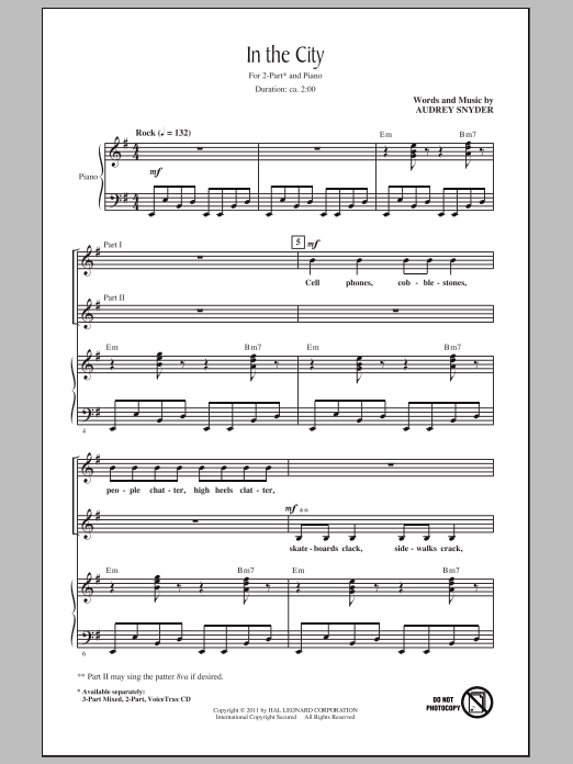 Produktgalerie: Seite 1 von 1 In The City, Audrey Snyder, Chor