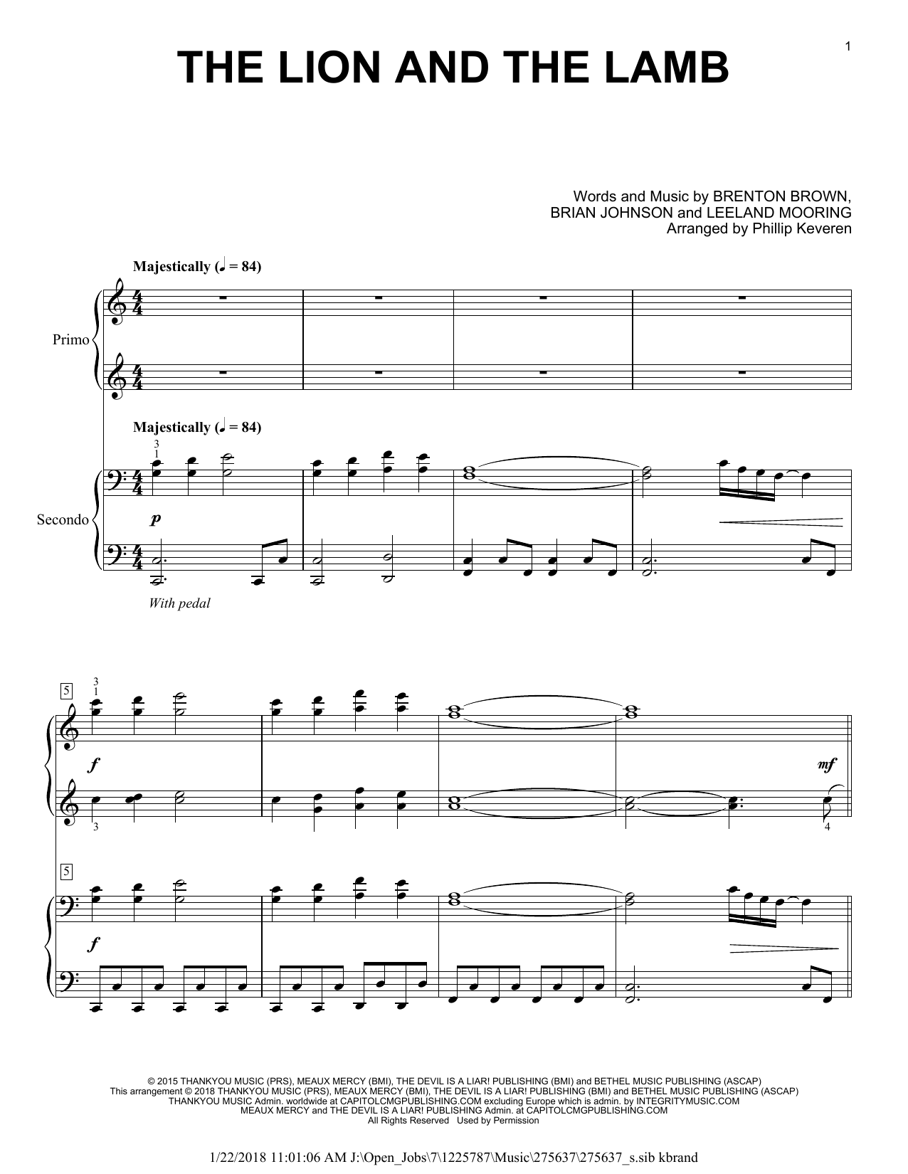 Product picture to: The Lion And The Lamb (arr. Phillip Keveren)