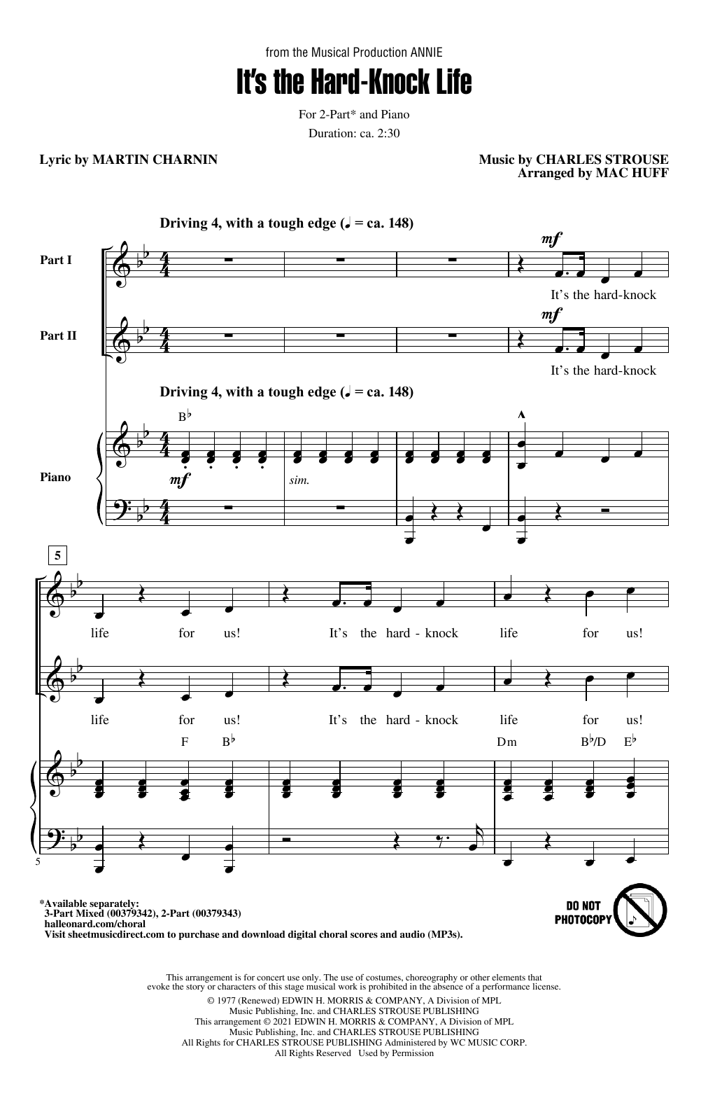 Produktbild zu: It's The Hard-Knock Life (from Annie) (arr. Mac Huff)