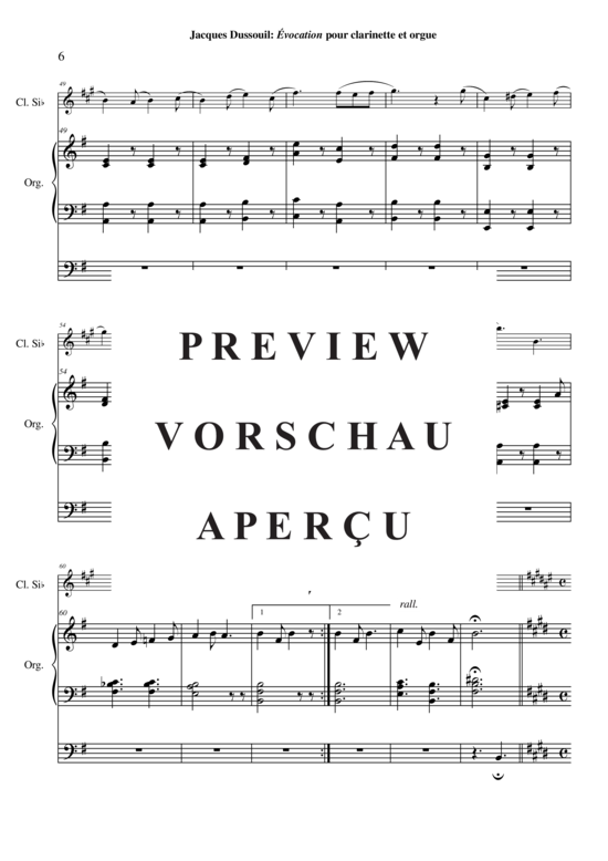 Product gallery: Page 7 of 12 Évocation , , (clarinet in Bb + organ)