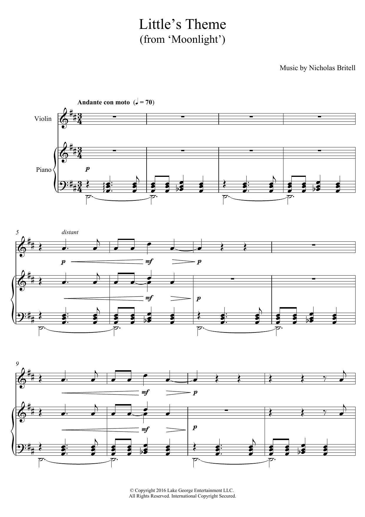 Product gallery: Page 1 of 1 Little's Theme (from 'Moonlight'), Nicholas Britell