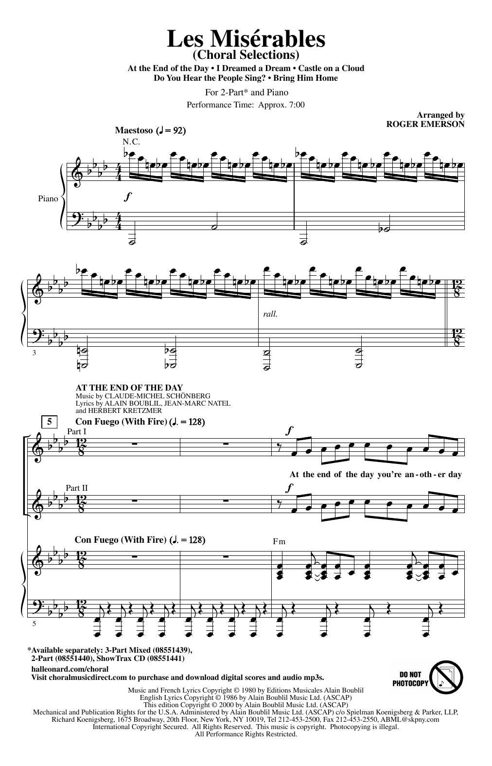 Produktbild zu: Les Miserables (Choral Selections) (arr. Roger Emerson)