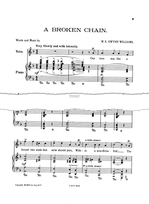 Produktgalerie: Seite 1 von 1 A Broken Chain, W. S. Gwynn Williams, Gesang, Klavier