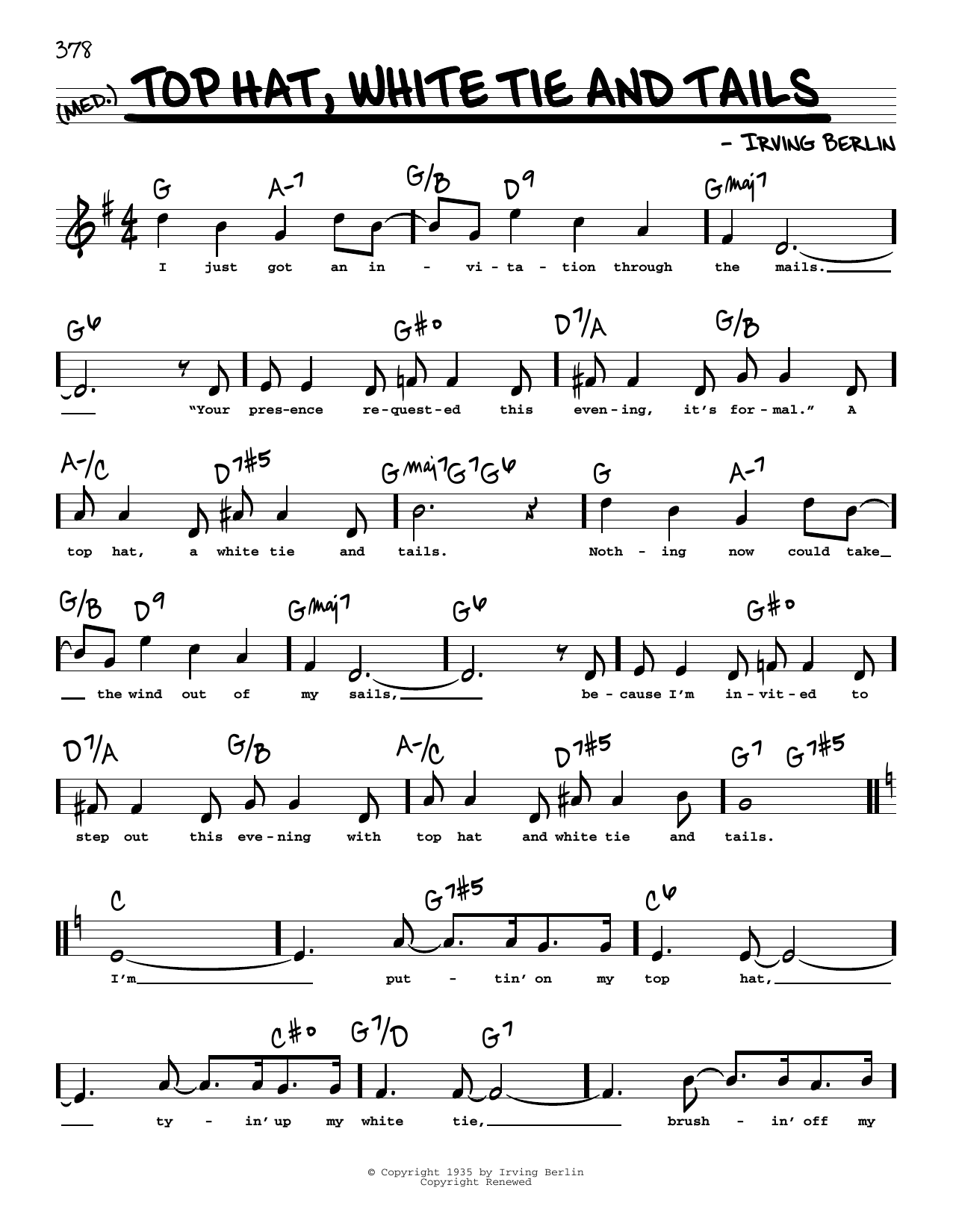 Produktbild zu: Top Hat, White Tie And Tails (High Voice)
