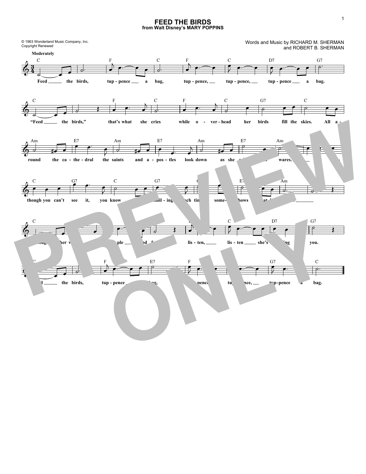 Produktbild zu: Feed The Birds (Tuppence A Bag) (from Mary Poppins)