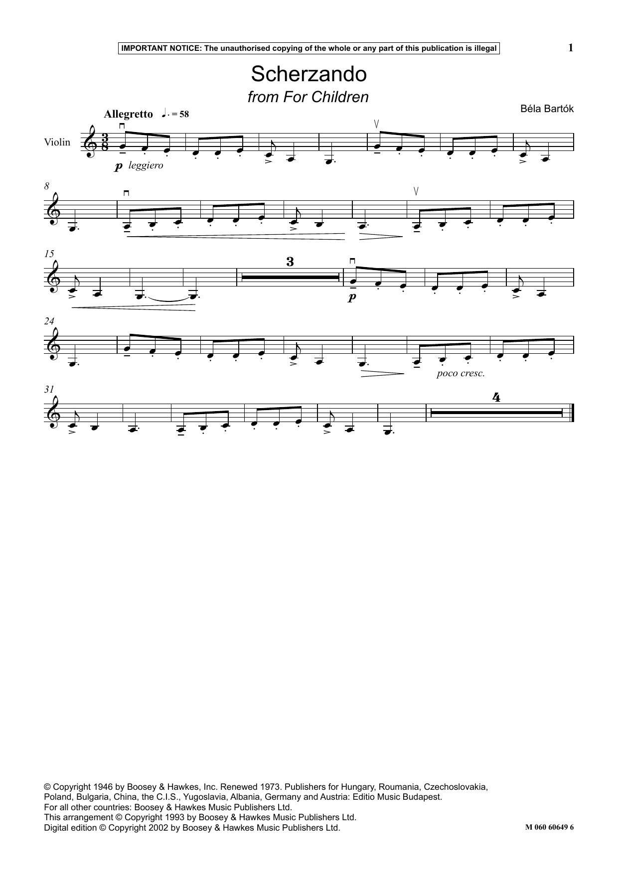 Produktbild zu: Scherzando (from For Children)