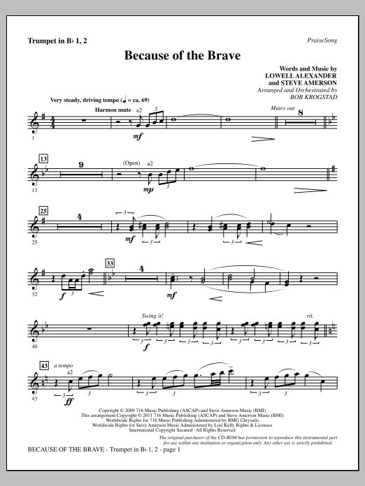 Product picture to: Because Of The Brave - Trumpets 1 & 2