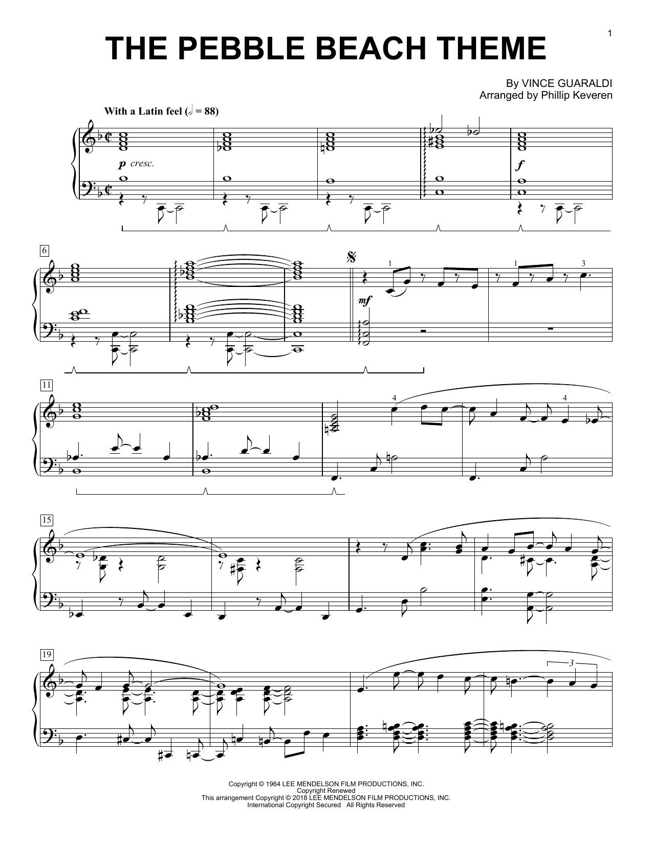 Product picture to: The Pebble Beach Theme (arr. Phillip Keveren)