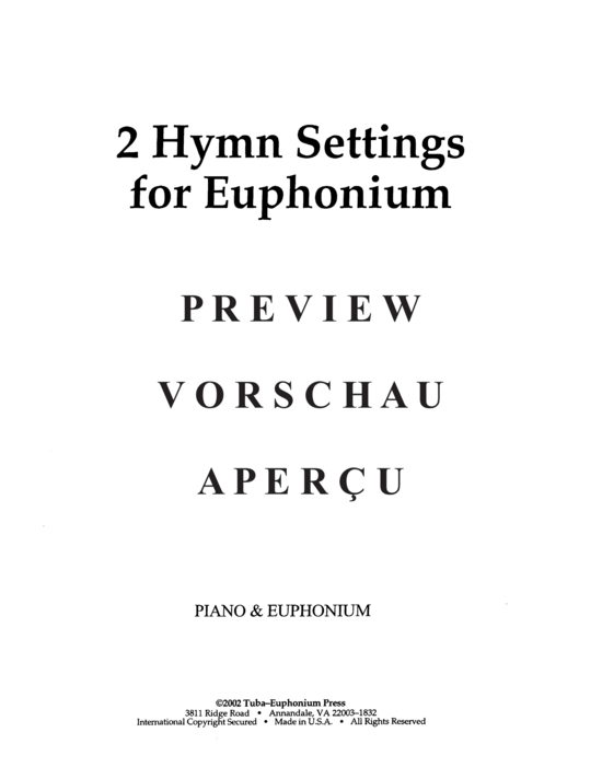 gallery: Two Hymn Settings , , (Euphonium + Klavier)