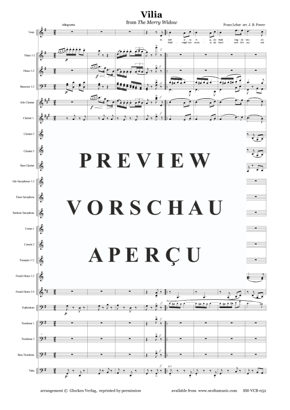 Produktgalerie: Seite 4 von 11 Vilja (aus Die lustige Witwe), , Sopran Solo und Concert Band