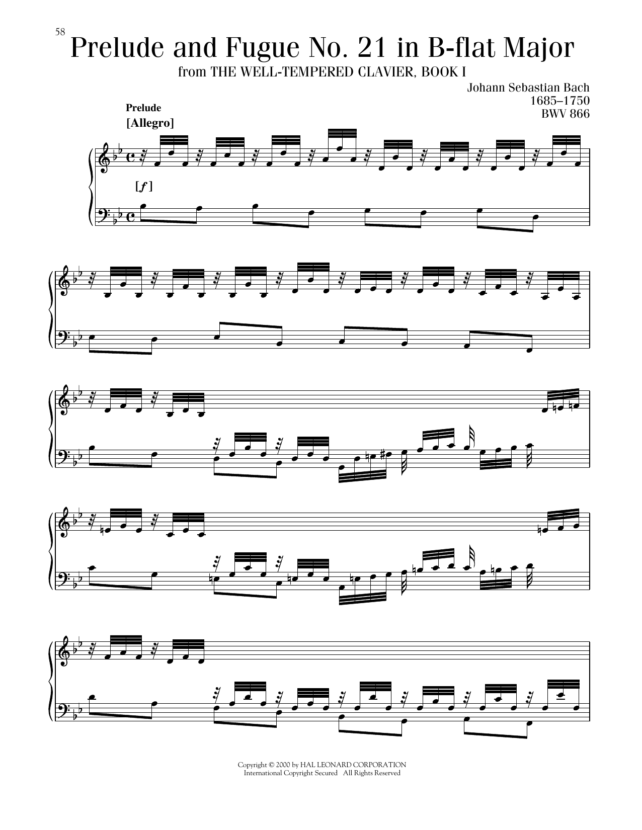 Produktgalerie: Seite 1 von 1 Prelude And Fugue In B-Flat Major, BWV 560, Johann Sebastian Bach, Klavier