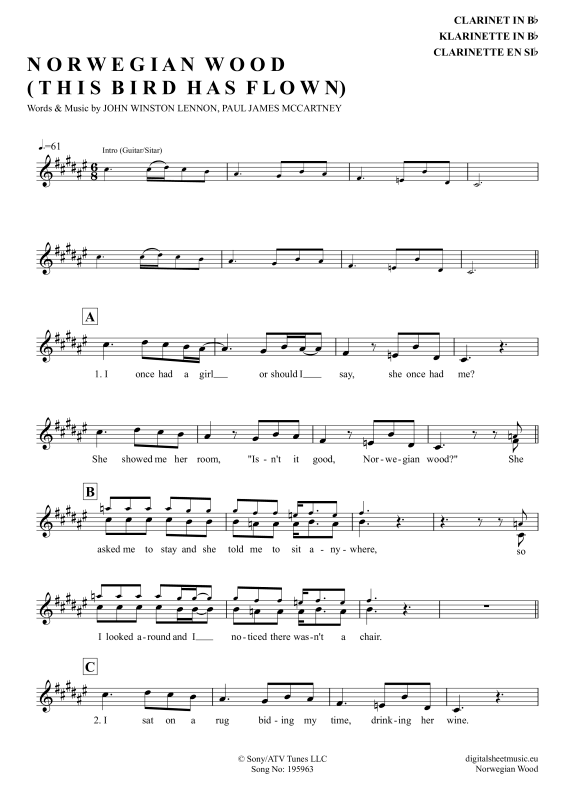 Product picture to: Norwegian WoodThe Beatles