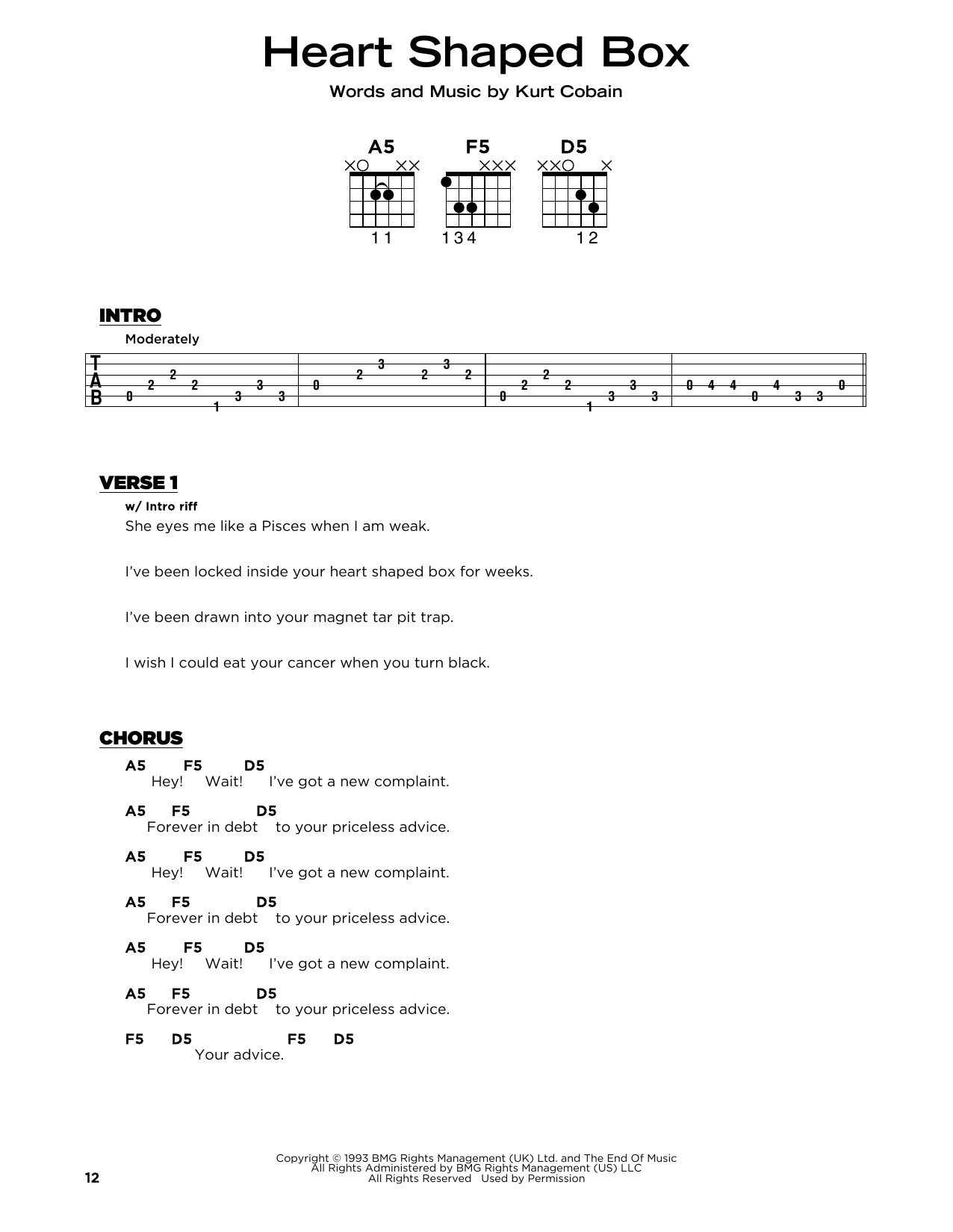 Produktgalerie: Seite 1 von 1 Heart Shaped Box, Nirvana, Gitarre