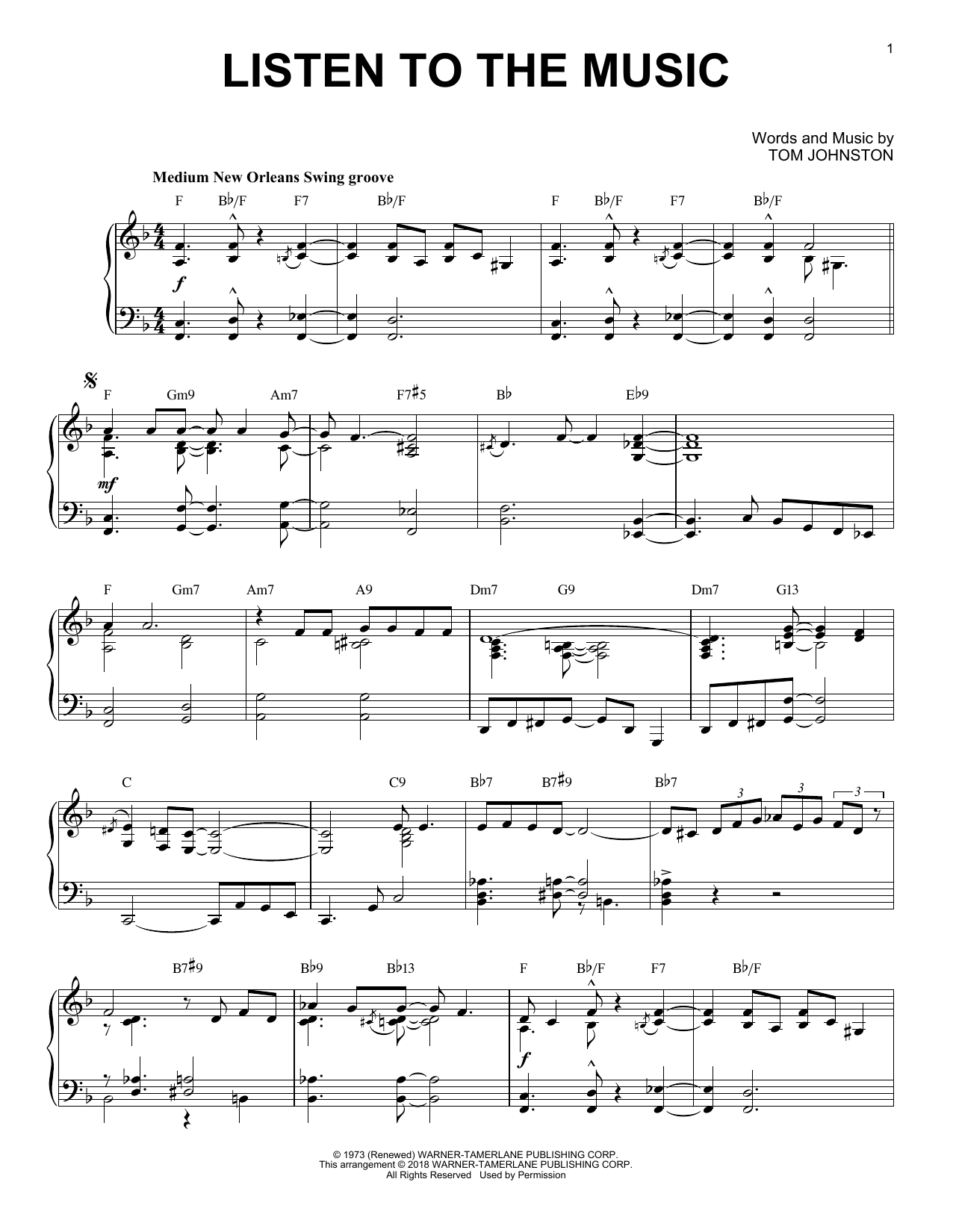Produktgalerie: Seite 1 von 1 Listen To The Music [Jazz version], The Doobie Brothers, Klavier
