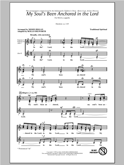 Produktgalerie: Seite 1 von 1 My Soul's Been Anchored In The Lord, Rollo Dilworth, Chor