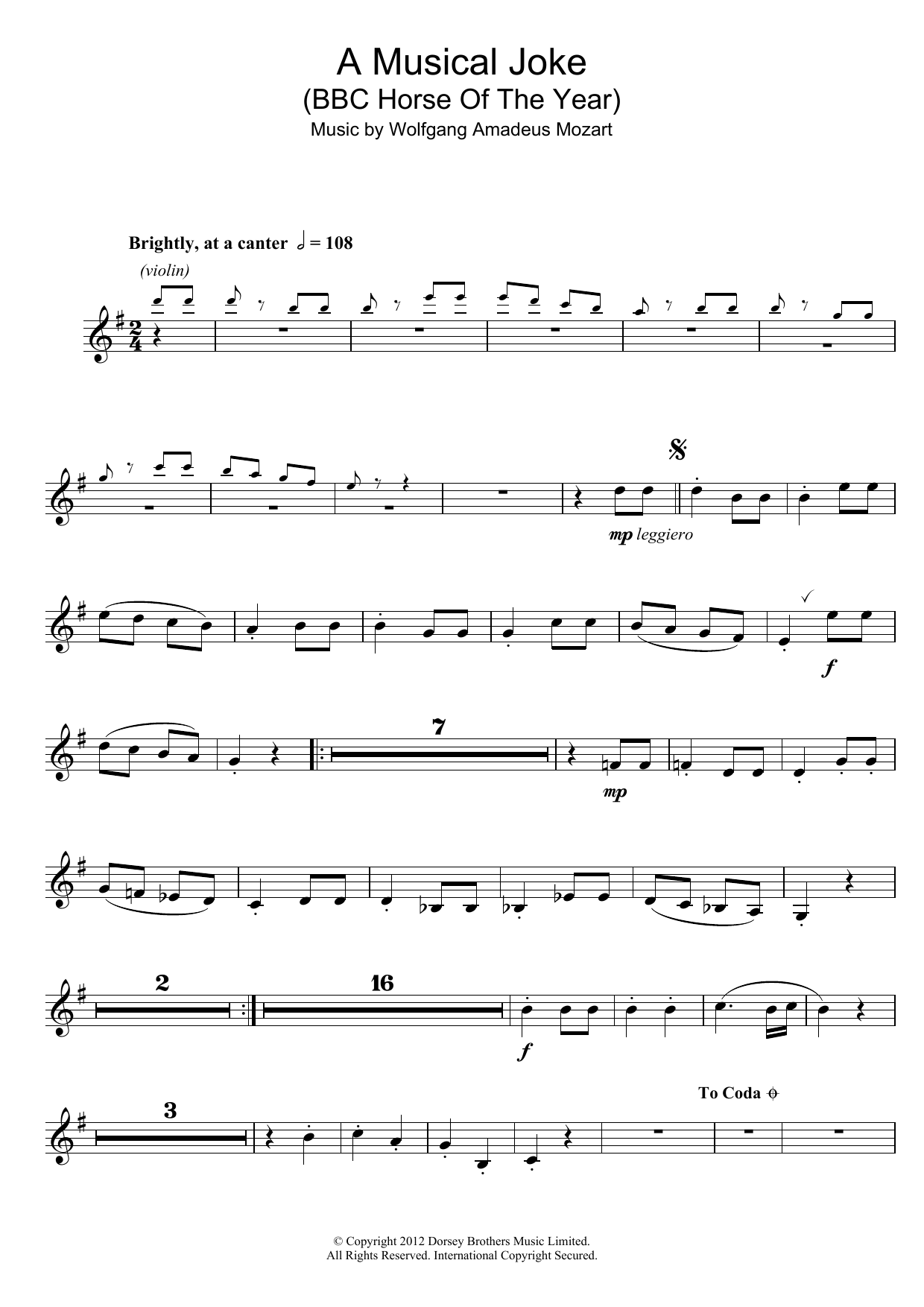 Product gallery: Page 1 of 1 A Musical Joke, Wolfgang Amadeus Mozart