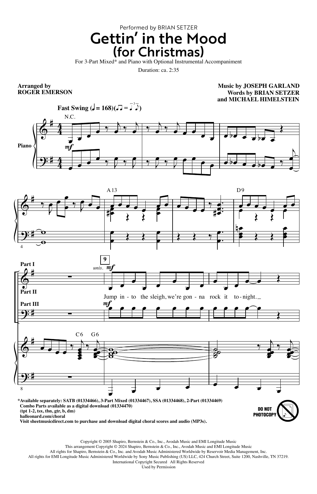 Produktbild zu: Gettin' In The Mood (For Christmas) (arr. Roger Emerson)
