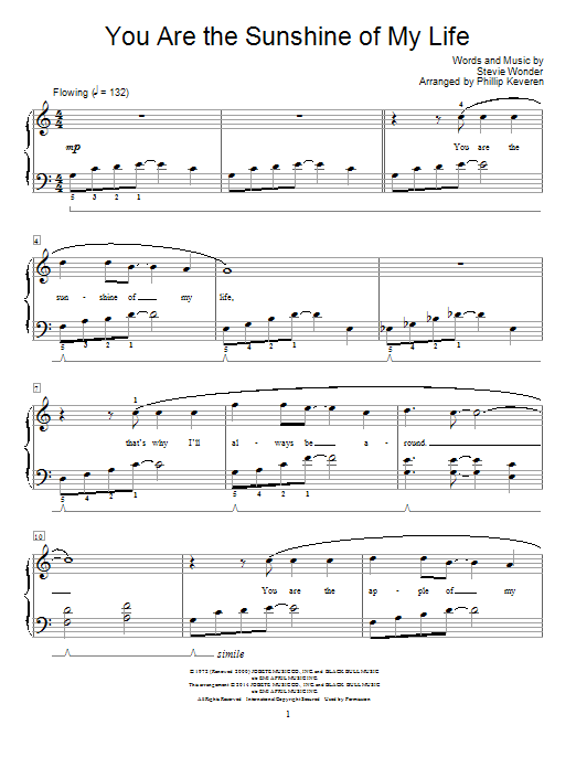 Produktbild zu: You Are The Sunshine Of My Life (arr. Phillip Keveren)