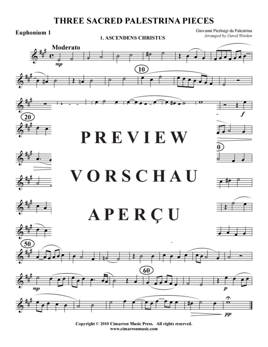 Produktgalerie: Seite 10 von 21 Drei geistliche Palestrina Stücke , , (Tuba Quartett: 2x Bariton, 2xTuba)