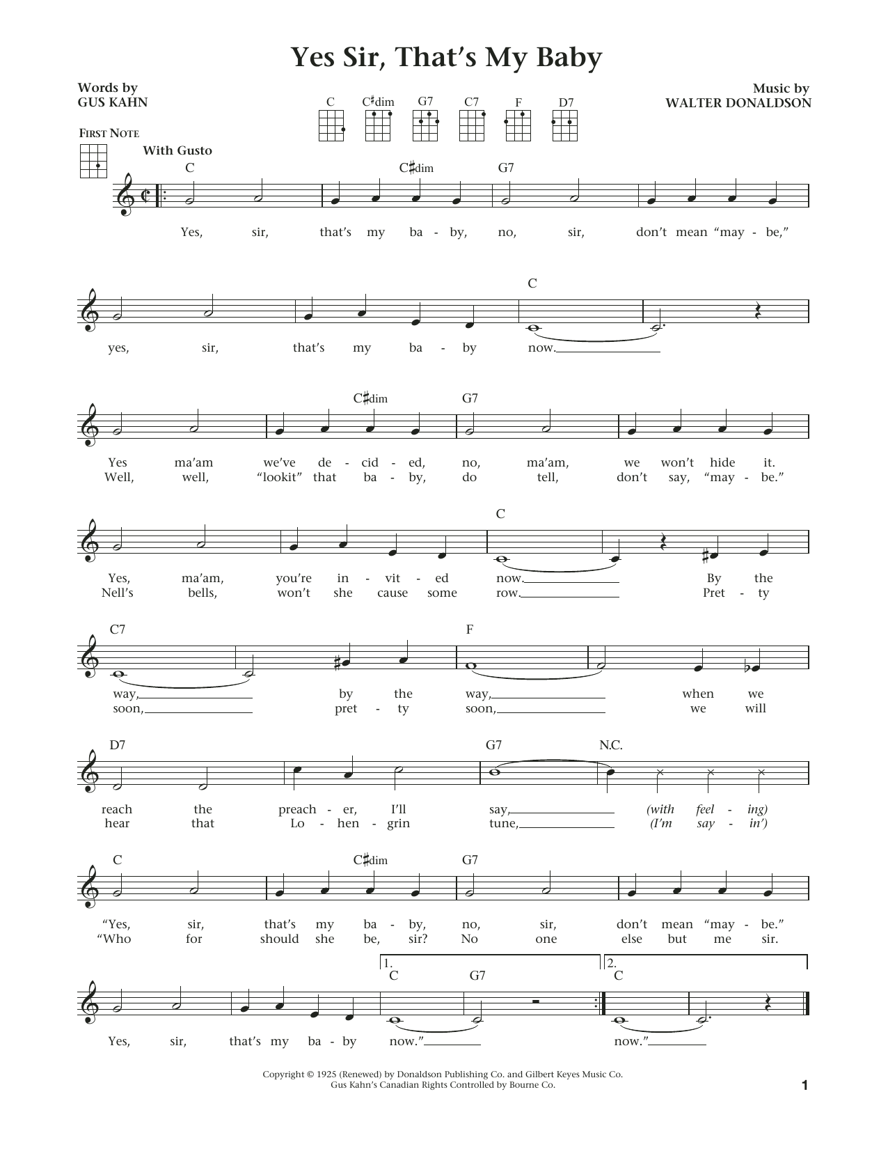 Product gallery: Page 1 of 1 Yes Sir, That's My Baby (from The Daily Ukulele) (arr. Liz and Jim Beloff), Walter Donaldson