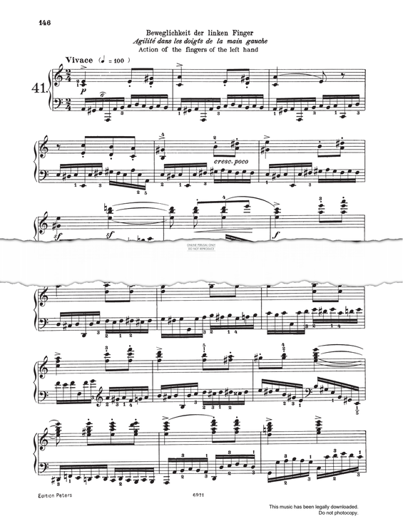 Produktgalerie: Seite 1 von 1 Vivace Study (Op. 740, No.41), Carl Czerny, Klavier