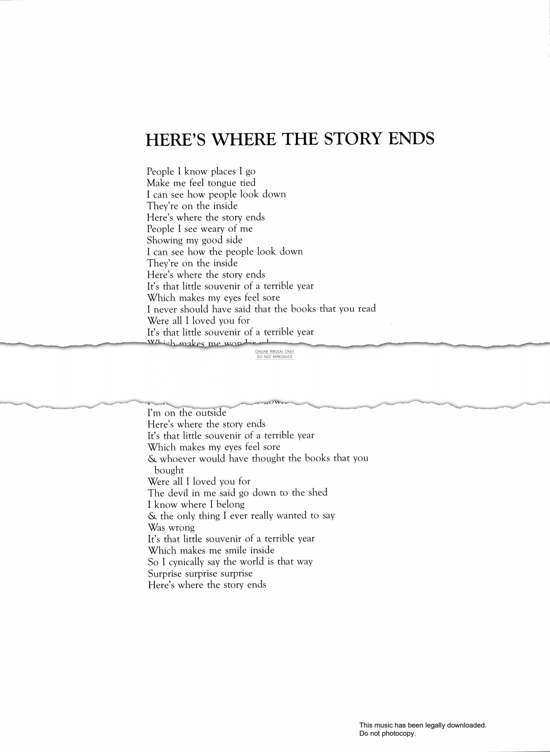 Produktgalerie: Seite 1 von 1 Here's Where The Story Ends, The Sundays, Gesang, Gitarre, Klavier