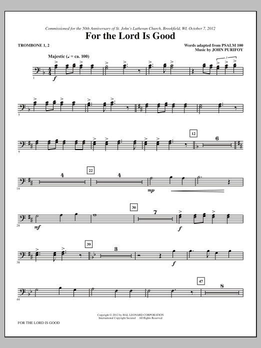 Product picture to: For The Lord Is Good - Trombone 1, 2