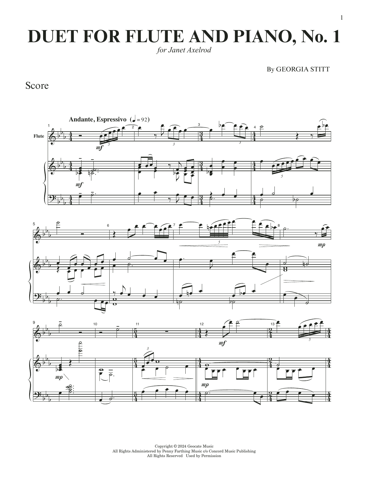 Product picture to: Duet For Flute And Piano, No. 1