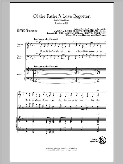 Produktbild zu: Of The Father's Love Begotten