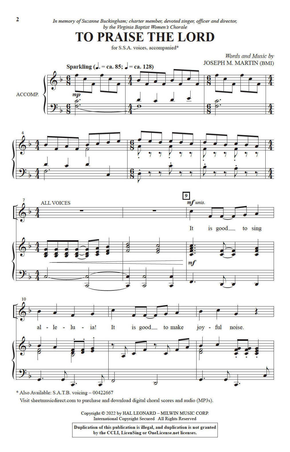 Produktgalerie: Seite 1 von 1 To Praise The Lord, Joseph M. Martin, Chor