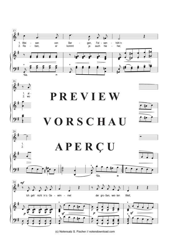 Product gallery: Page 3 of 4 Ich wandre nicht  , , Piano and Voice