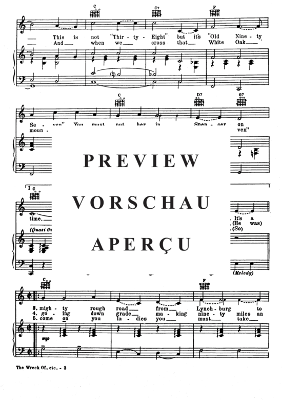 Produktgalerie: Seite 4 von 8 The Wreck Of The Old 97 , Popular Standard, Klavier und Gesang