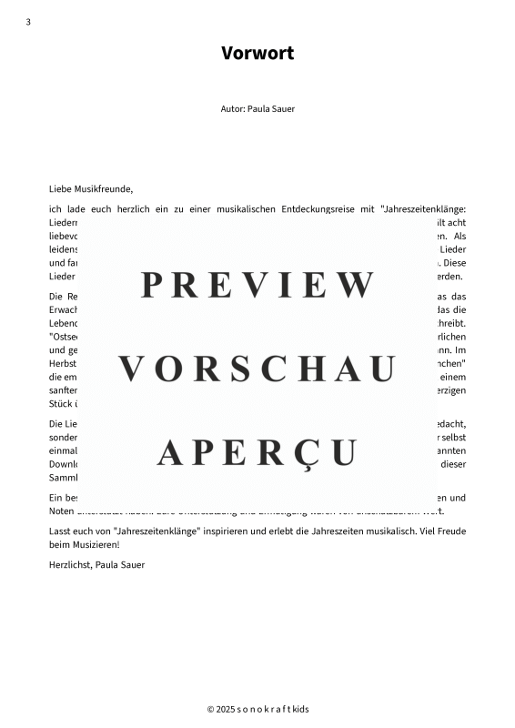 gallery: Jahreszeitenklänge - Liederreise durch Frühling, Sommer, Herbst und Winter, Sauer, Paula, (Gesang & Akkorde Leadsheet)