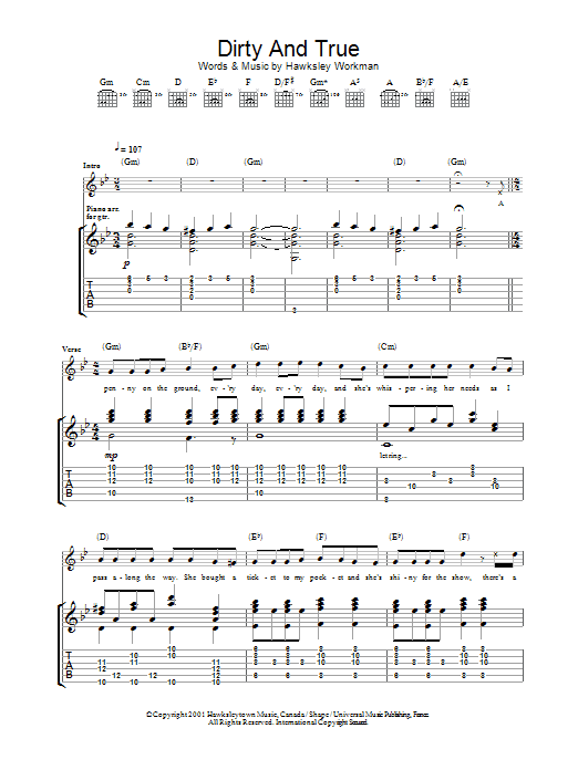 Produktgalerie: Seite 1 von 1 Dirty And True, Hawksley Workman, Gitarre