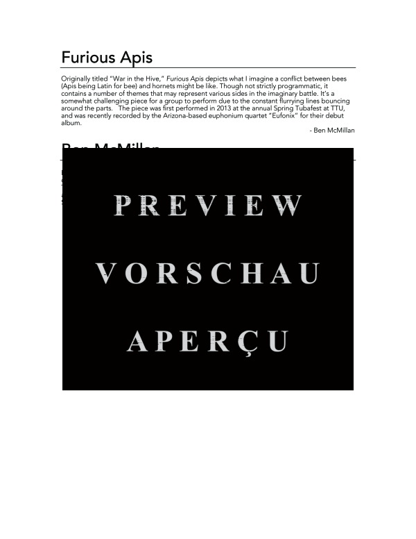 Product gallery: Page 4 of 11 Furious Apis, , (Tuba Quartett EETT)