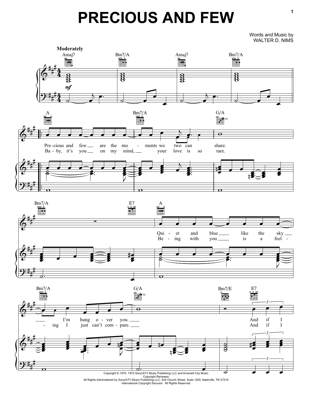 Produktgalerie: Seite 1 von 1 Precious And Few, Climax, Gesang, Gitarre, Klavier