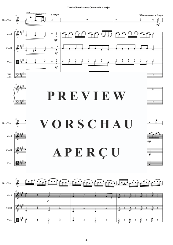 Produktgalerie: Seite 5 von 11 Concerto in A major, , Oboe d'Amore und Kammerorchester