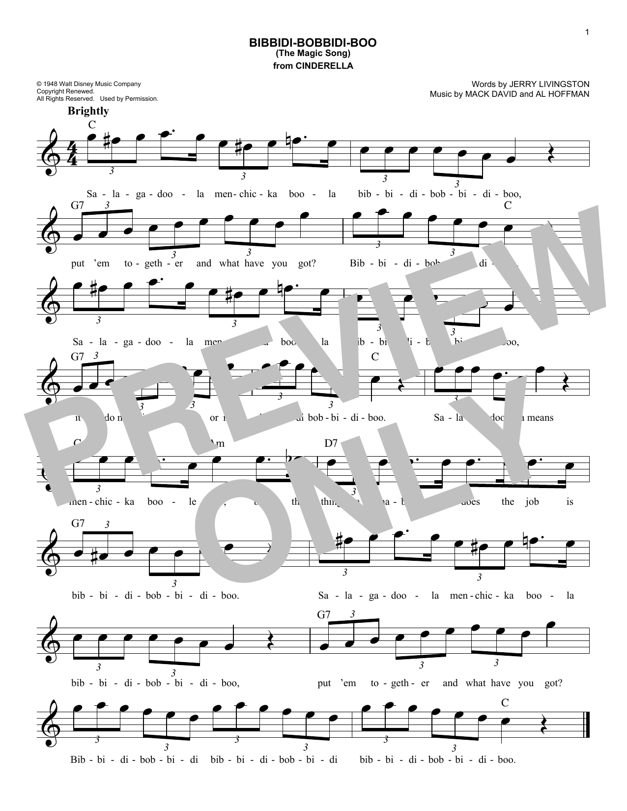 Produktbild zu: Bibbidi-Bobbidi-Boo (The Magic Song) (from Cinderella)