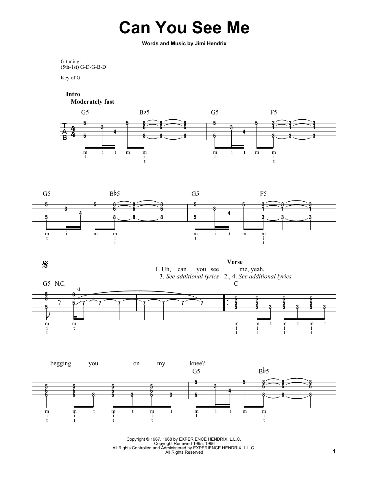 Produktgalerie: Seite 1 von 1 Can You See Me, Jimi Hendrix, Banjo