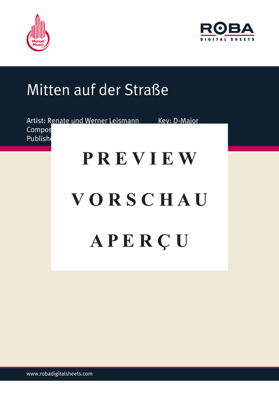 Produktgalerie: Seite 2 von 4 Mitten auf der Straße, Leismann Werner, Renate u. , Klavier und Gesang