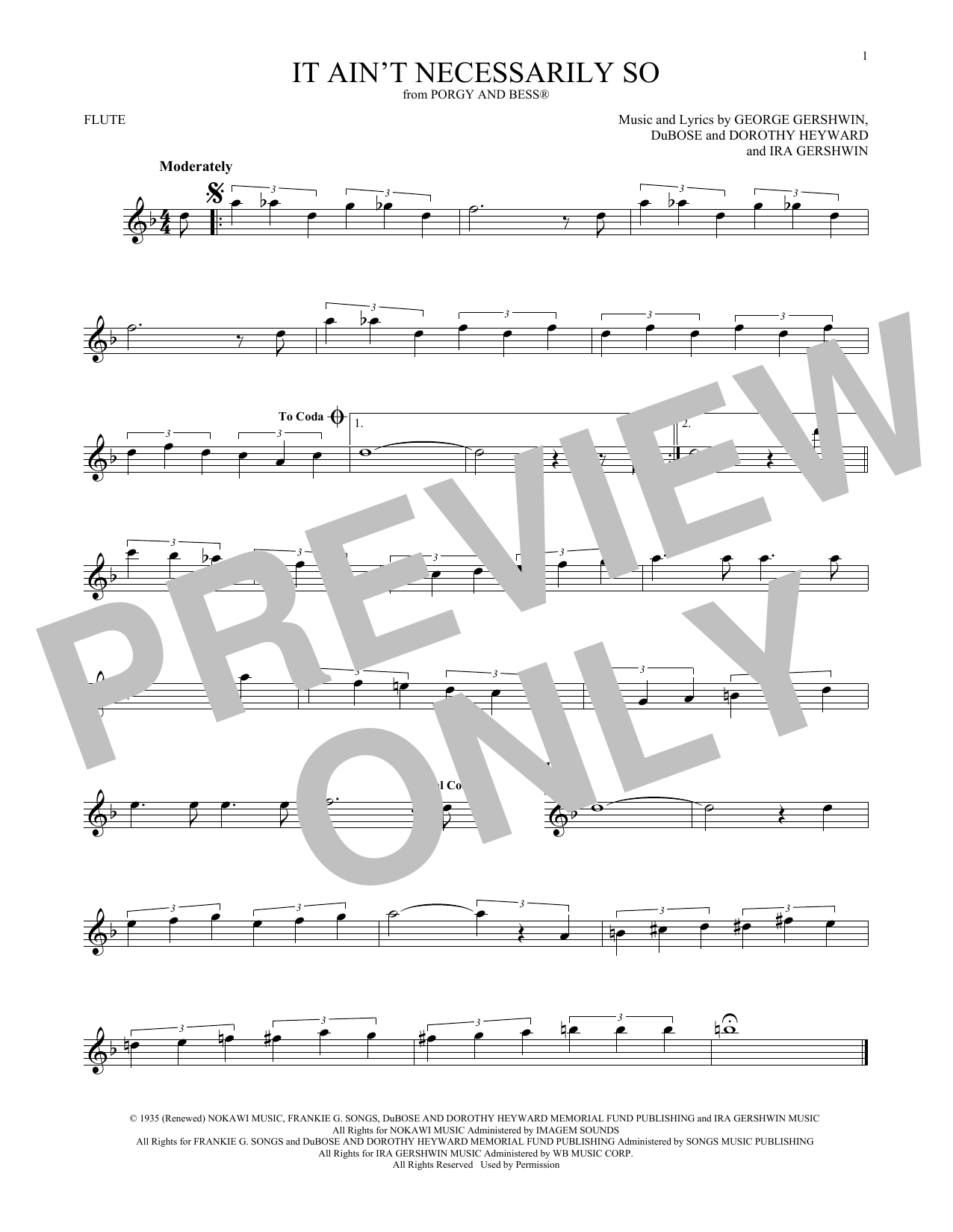 Product gallery: Page 1 of 1 It Ain't Necessarily So, George Gershwin