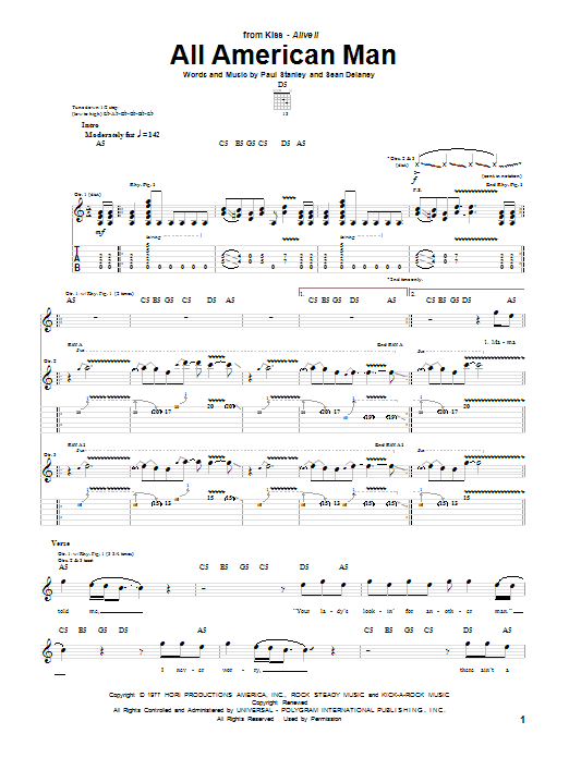 Produktgalerie: Seite 1 von 1 All American Man, KISS, Gitarre