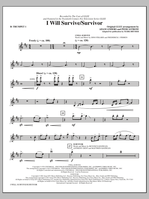 Product picture to: I Will Survive/Survivor (arr. Mark Brymer) - Bb Trumpet 1
