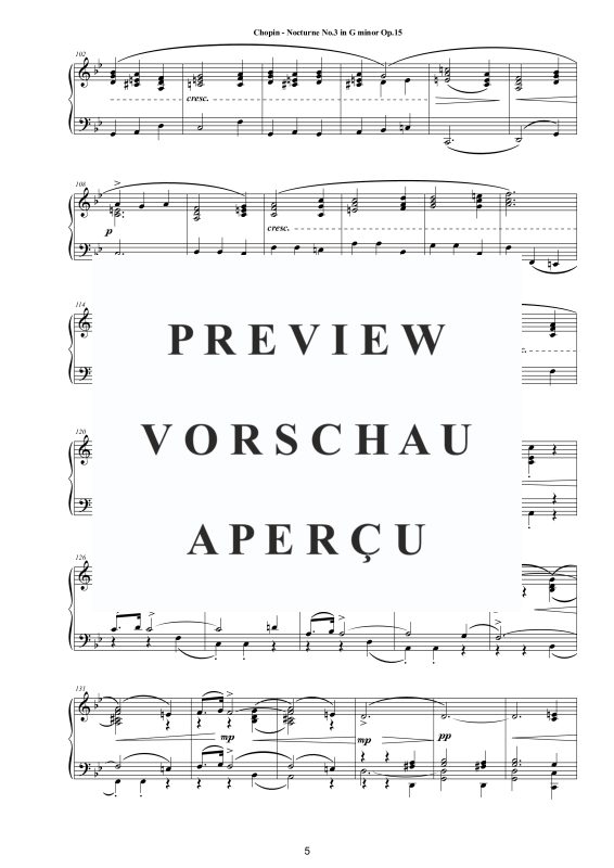 Produktgalerie: Seite 6 von 7 Nocturne Nr. 3 G-Moll op. 15, , Klavier Solo