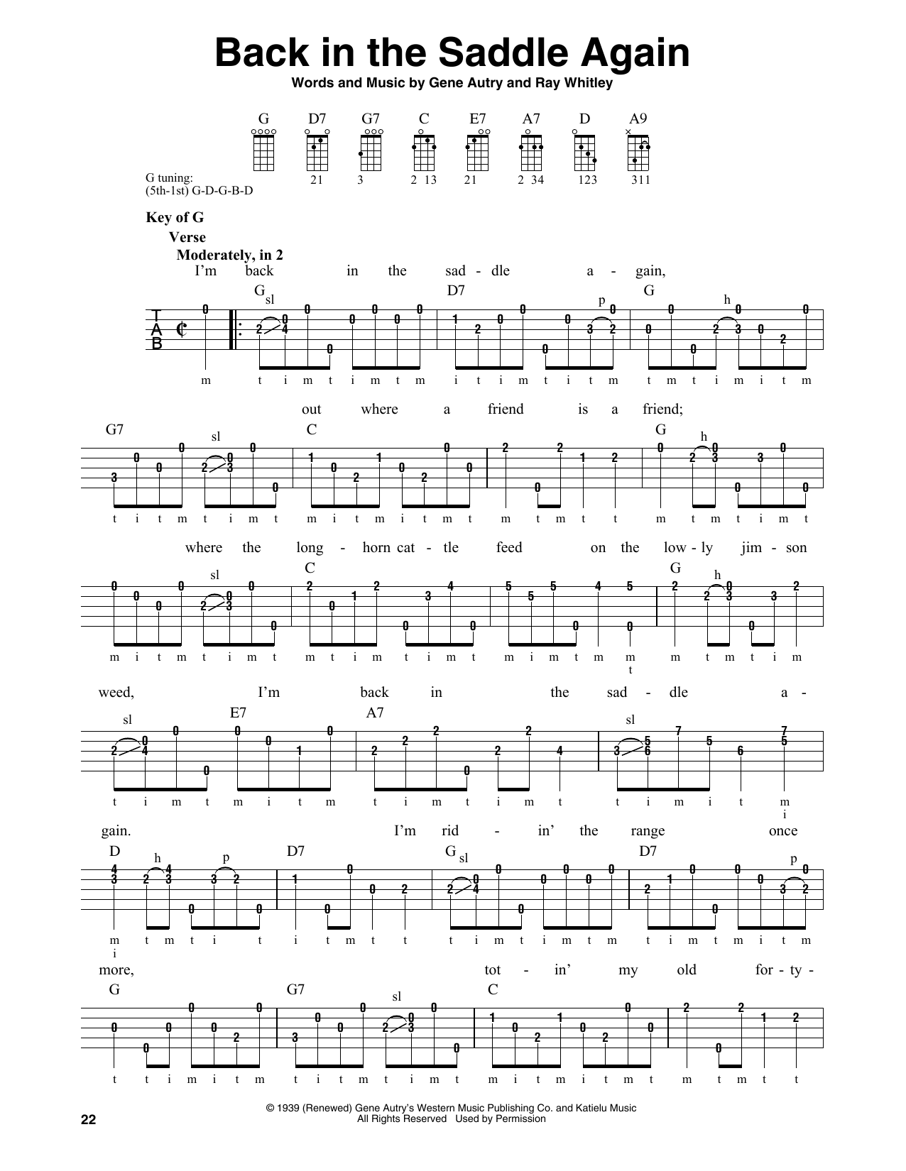 Produktgalerie: Seite 1 von 1 Back In The Saddle Again, Gene Autry, Banjo