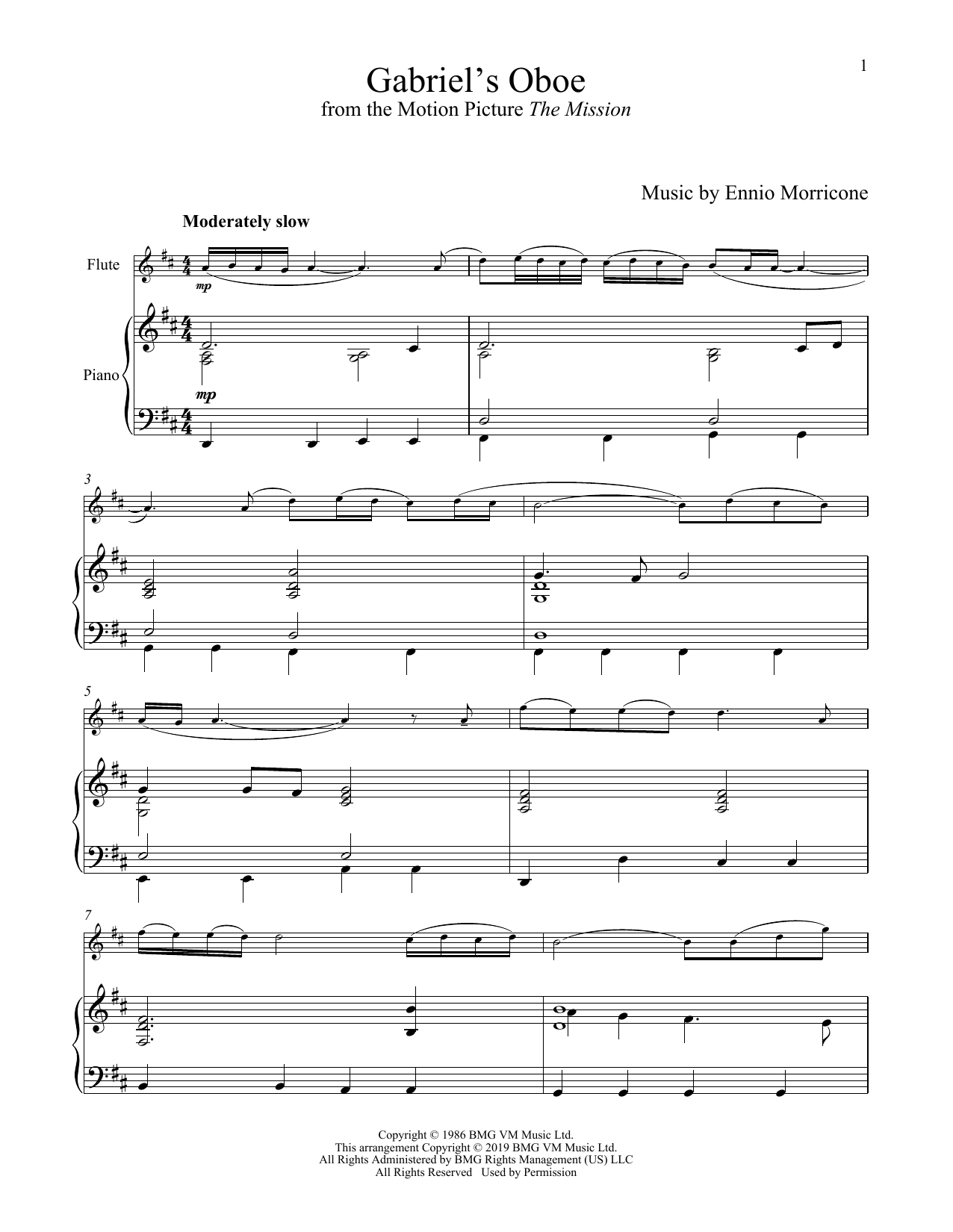 Produktbild zu: Gabriel's Oboe (from The Mission)