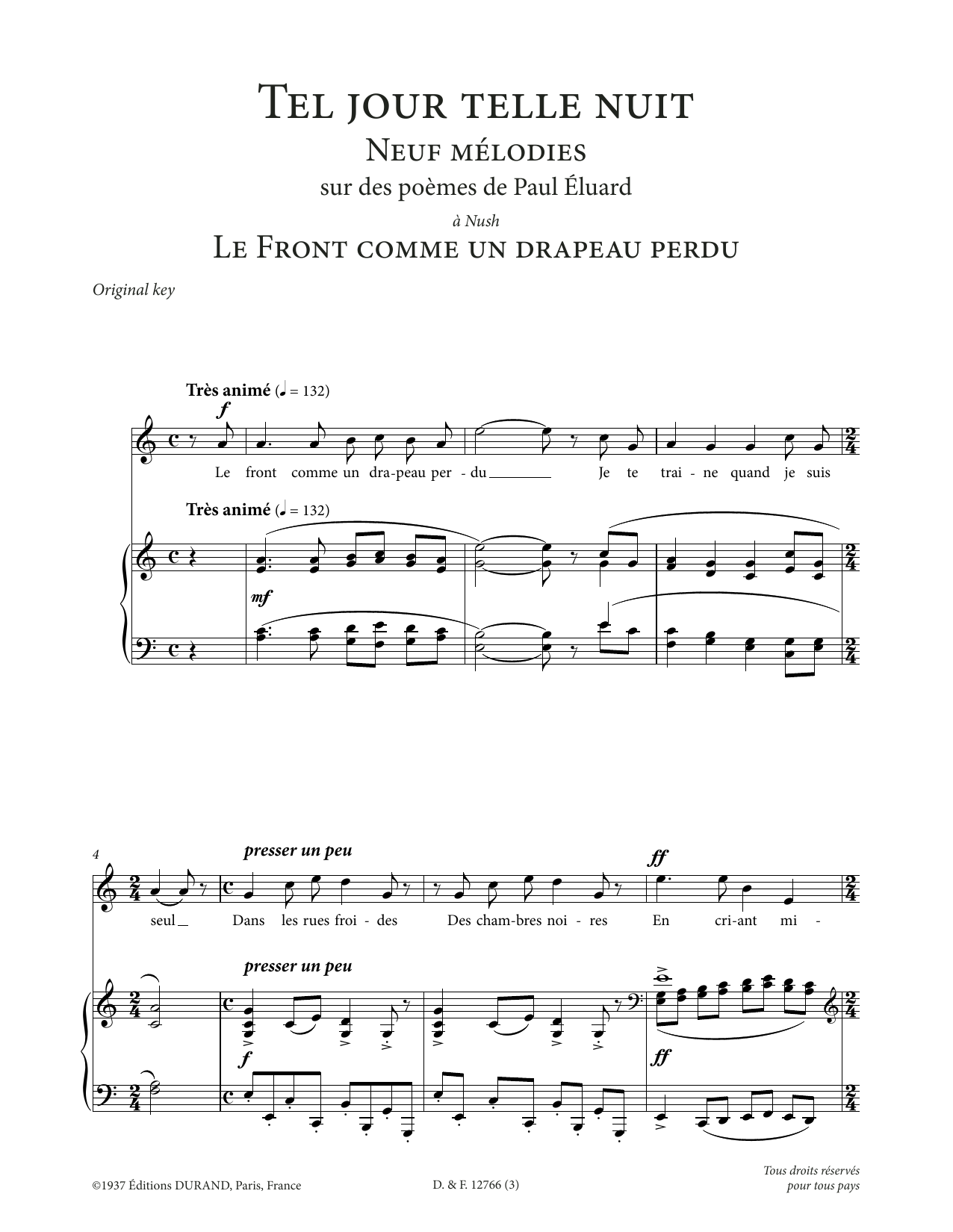 Produktbild zu: Le front comme un drapeau perdu (High Voice)