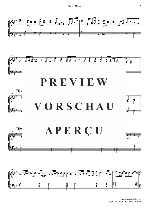 Produktgalerie: Seite 5 von 6 Can You Feel The Love Tonight, John, Elton, Klavier einfach