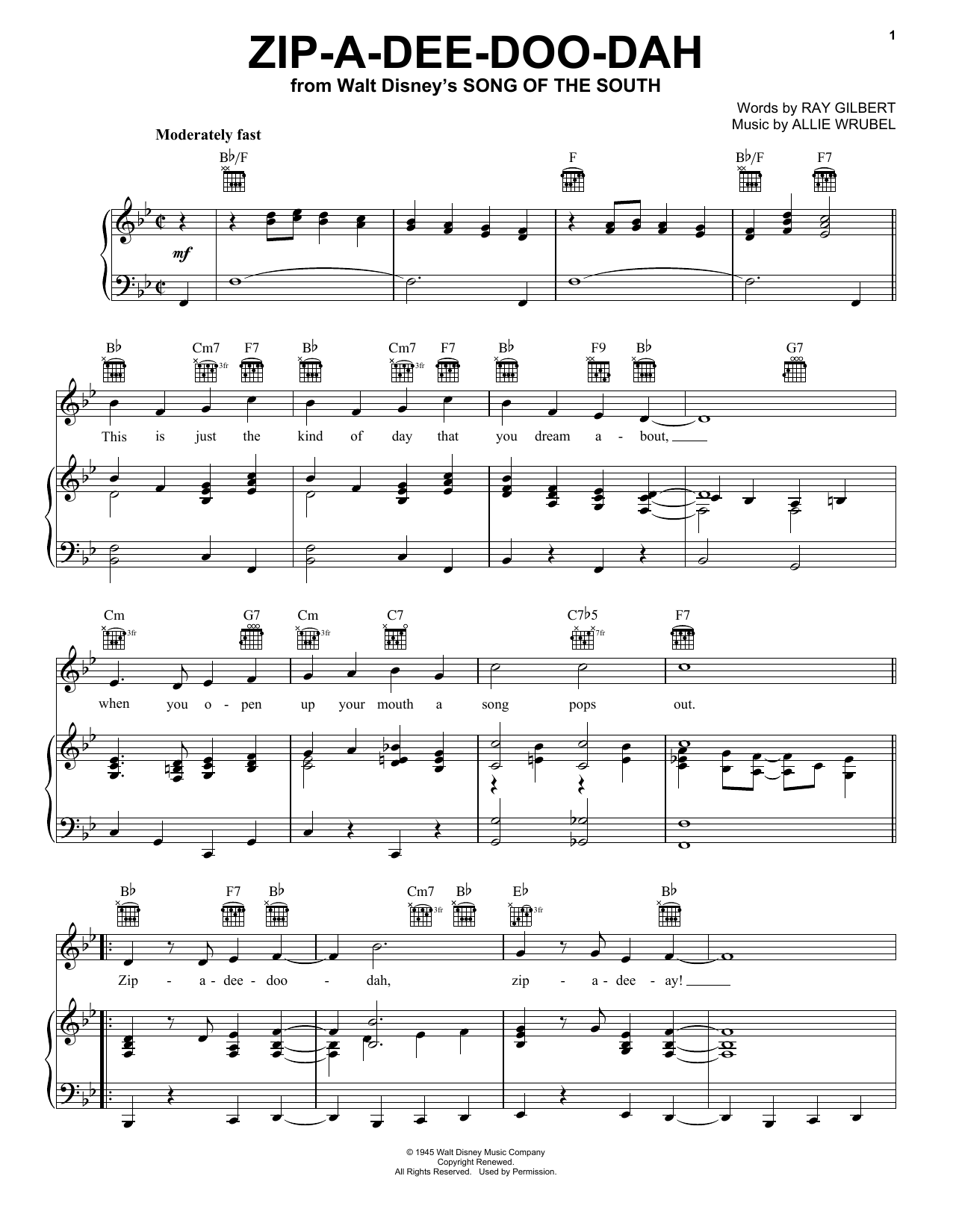 Product picture to: Zip-A-Dee-Doo-Dah (from Song Of The South)
